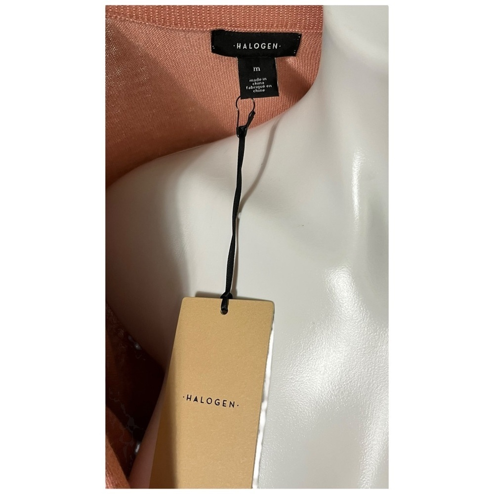 Halogen Wrap Front Cashmere Blend Top Size Medium Peach New - Picture 4 of 6